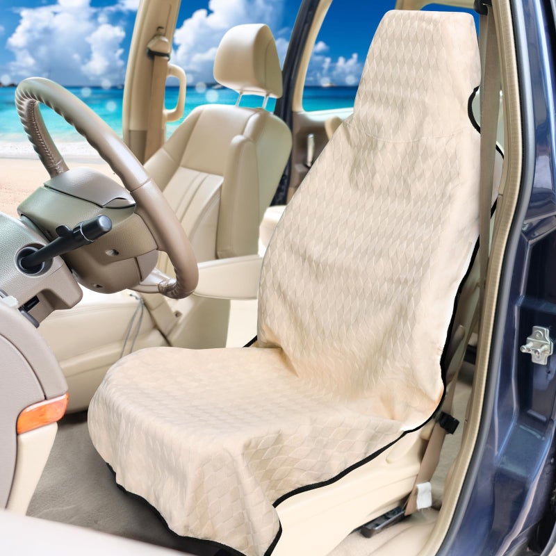 DREAMANIA Waterproof Seat Cover Towel  Premium Sweat Carseat Protector  Perfect for Universal Anti-Slip Car Truck SUV Seat  Great for Surfing Yoga Gym Workout  Black - Image 3